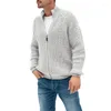Herensweaters met ritssluiting, gebreid jack, mode, effen kleur, halfhoge halssweater uit Europa en Amerika in de winter