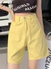 Damen Shorts Syiwidii Green Denim Damen Jeans Sommer Korean Fashion Street Kleidung Hohe Taille Einzigartige Farbe Stiefel Cargo Shorts 230410