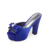 샌들 2023 여름 플랫폼 여성 레이디스 신발 두꺼운 발 뒤꿈치 높은 실크 패션 플러스 크기 35-42