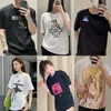 2023 NIEUWE VROUWEN HOGE KWALITEIT T-shirt editie Familie Vest Print Mouw Women Mobile Castle T-shirt vlam borduurwerk Qianxun Leisure