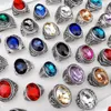 Band Rings 50Pcs/Lot Luxury Gemstone Punk Vintage Ring For Women Men Gift Jewelry With Emerald Sapphire Ruby Drop Del Dhgarden Dhydg