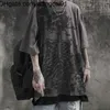 メンズTシャツゴススカルTシャツプリントトップ女性パンクショートセブ特大Tシャツ男性