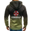 Sweats à capuche pour hommes, dégradé Umbrella Corporation, sweat-shirt Harajuku, pull à fermeture éclair, beaux hommes, vêtements en coton, vestes, manteau, 2023