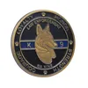 Arts and Crafts American Double Sided Lacquered Dog Coin Solid Metal Commemorative Medal