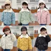 Manteau d'hiver pour enfants, vestes chaudes en coton, manteaux à col en fourrure de lapin, veste courte matelassée pour enfants, vêtements d'extérieur pour filles et garçons 231108