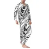 Men's Tracksuits Garbage Background Long-Sleeved Pajama Set With Cotton Flannel Men Pants And Long Sleeve