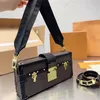 Bolso bandolera para hombre Bolso de diseñador Bolsos de mano de cuero genuino Famoso bolso de flores marrón Bolsos de mujer Monedero Famoso Hombro Messenger Wallet