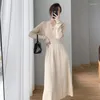Sukienki swobodne 2023 Zimowe ubranie Koreańska sukienka Sweter Kobiet Kobieta Kobieta
