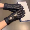 luxury designer gloves Women men five fingers gloves fashion top quality genuine leather cashmere winter warm gloves B0114 B0115