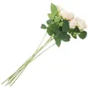 Decorative Flowers 6 Pcs Artificial Rose Home Decor Fake For Stems Plastic Faux Arrangement Prop