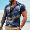 Mäns avslappnade skjortor hawaiian kort ärmskjorta 3d tryckblus strand semester överdimensionerad social harajuku y2k kläder vintage lyx camisa