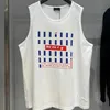 2023 Nieuwe t -shirt shirt van hoge kwaliteit differentiëren markteditie verticale streep geprinte mouw unisex casual sport os tanktop