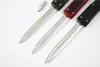 High End Auto Tactical Knife D2 Double Edge Satin Blade Carbon Fiber Handle Outdoor Hunting EDC Pocket Survival Gear With Nylon Bag