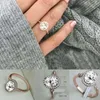Ringos de cluster Promise da moda Ring Ring Oval Cut Noivado Band for Women Wedding Jewelry Tamanho 6-10