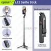 Selfie Monopods Crex-ZP L12 Składany bezprzewodowy Bluetooth Selfie Selfie Statyw z zdalnym migawcem Wypełnienie światła Aluminium Selfie Selfie Stick Q231110