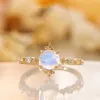 Anillos de racimo Venta de anillo con incrustaciones con piedras preciosas Minoría Luz Lujo Simple Apertura Ajustable Mujeres Adolescentes Vintage Hombres