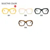 Óculos de sol quadros 2024 moda anti luz azul óculos plástico quadrado simples óculos para mulheres feminino olho eyewear atacado