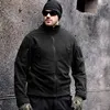 Men's Jackets Thermal Warm Work Coats Full Zip Up Tactical Fleece Jacket Pockets Safari Camping Hiking Outwear Windbreaker