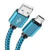 Cable USB tipo C de 2 metros, Cable vaquero de cobre de carga rápida 2A, Cable de datos para teléfono móvil, Cable de 6 colores para teléfono Android