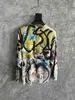 FALECTION MENS 23ss La Fashion R13 Maglieria Graffiti Maglione lavorato a maglia ricamato HOODIE HOLES FELPA DA UOMO TOP