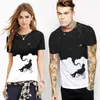 Heren t shirts 2023 hiphop mode mannen/vrouwen korte mouw zomer grappig printen creatief roken starry sky 3d polyester snel drogen