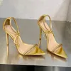 Gianvito Rossi Montecarlo Rhinestonesスエードサンダルスライドヒールスチルエットヒールドートゥトー女性の高級デザイナーレザーソールイブニングシューズファクトリーフットウェア