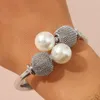 Bangle Style Creative Simple Temperament Lady Pearl Spherische geometrie Atmosfeer Bracelet verstelbaar