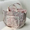 DIAPER Väskor Korea Floral Print Mother and Baby Diaper Bag Organizer stor kapacitet Portable Mommy Bag Maternity Women Shoulder Messenger Bagl231110