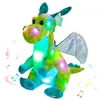 Poupées en peluche 26 cm lumière LED dinosaure musical avec ailes jouets en peluche pour filles coussins poupée mignonne cadeaux d'anniversaire animaux en peluche doux enfants 231109