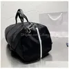 nnb Duffel Bags Top Quality Unisex Duffle Bag Sport Fashion Black Commerce Large Capacity Handbag Solid Color Nylon Portable Travelling Dhgji