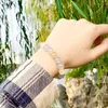 Strand Morganite Round pärlstav armband läkande kristaller Kristallsmycken Kvinnor Män vän födelsedagspresent