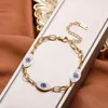 Urok bransolety złota platowane zło łańcucha oka bransoletka dla kobiet niebieska kolor kryształ szczęśliwy demon biżuteria prezent 2023