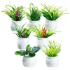 Trädgårdsdekorationer 7st Simulering Vase Plants Pots Bonsai Form Micro Landscaping Decors House Supplies