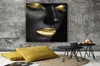 Black SKin Golden Lips Canvas Painting Wall Pictures For Living Room Wall Posters and Prints African Art Decor Art3249141