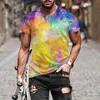 Magliette da uomo finte maniche lunghe da uomo moda primavera estate casual manica corta o collo stampato camicia a compressione da uomo