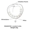 Колье-цепочка из белого жемчуга и бусин для женщин, винтажное модное массивное ожерелье с кристаллами и жемчугом, ювелирные изделия на воротнике