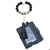 Bomboniera 17 colori Moda Pu Bracciale in pelle Portafoglio Portachiavi Nappe Bracciale Portachiavi Porta carte Borsa Sile Bracciale con perline Handb Dhpgz