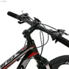 Fahrradpedale HILAND 26 Zoll 21-Gang-Aluminiumlegierung Federgabel Fahrrad Doppelscheibenbremse Mountainbike und kostenloses Geschenk Kotflügel M230410