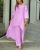 2023 Spring Summer New Fashion LOOSE Leisure Oversize Suit Irregular Long Sleeve Solid Color Two Piece Set Women Streetwear