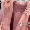 Coat Baby Girls' Lamb Wool 2023 Autumn Winter Plush Fashion Horn Buckle Long Hooded Solid Loose Korean Single Breasted 512 Yrs 231109