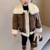 코트 걸스 재킷 스웨이드 두께 아이 코트 어린이 겉옷 겨울 가을 봄 23-A81 231108