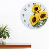 Orologi da parete Girasole Foglie Fiori Orologio 3D in legno Design moderno Soggiorno Decorazione Cucina Arte Orologio Decorazioni per la casa