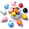 Teethers Toys 10Pcs Wood Clips Round Shaped Dummy Holder Baby Pacifier DIY Teething Chain Accessories BPA Free 231109