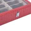 Jewelry Pouches SZanbana Red 8-Slot Faux Leather Eyeglasses Storage And Sunglass Glasses Display Case Organizer Collector Box