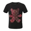 Plein-merk t-shirt schedels korte mouwen short mouwen pp moordenaar teddybeer tops strand zomerstijl heren zwart patroon feest t-shirtt pp2018