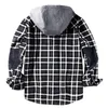 Jaquetas masculinas jaqueta de inverno casual xadrez com capuz veludo engrossado algodão quente solto manga longa streetwear camisas masculinas s2xl 231110