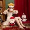 Fyllda plyschdjur 25/38 cm Söt Santa Snowman Reindeer Plush Toy Christmas Atmosphere Decoration Christmas Gifts R231110