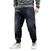 Новая мода конусные джинсы-шаровары Мужские повседневные харланы с леггинсами Джинсовые брюки-карго беговые брюки Свободная уличная одежда Хип-хоп Мужская одежда плюс размер 8XL с вышивкой