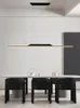 Pendant Lamps Simple Modern Dining Room Lights Word Long Strip Led Chandeliers Bar Lamp Table Kitchen Island Study Studio LightingPendant