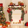 Dekorative Blumenkränze, 27 m, Weihnachts-LED-Rattan-Girlande, grün, künstlicher Weihnachtsbaum, Banner, Dekorationskranz 231109